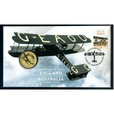 AUSTRALIA 2019 . ONE 1 DOLLAR . CENTENARY OF FIRST FLIGHT . ENGLAND TO AUSTRALIA . G-EAOU PNC